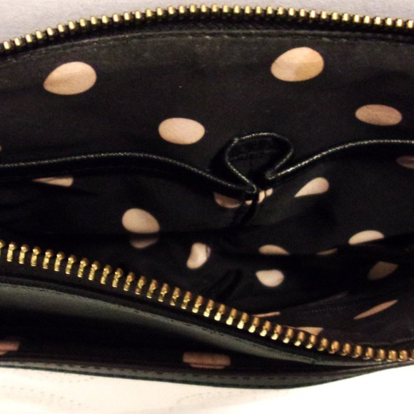 ANNE KLEIN BLACK AND CREAM FAUX LEATHER CROSSBODY PURSE, Like New Crossbody Bag - Picture 10 of 12